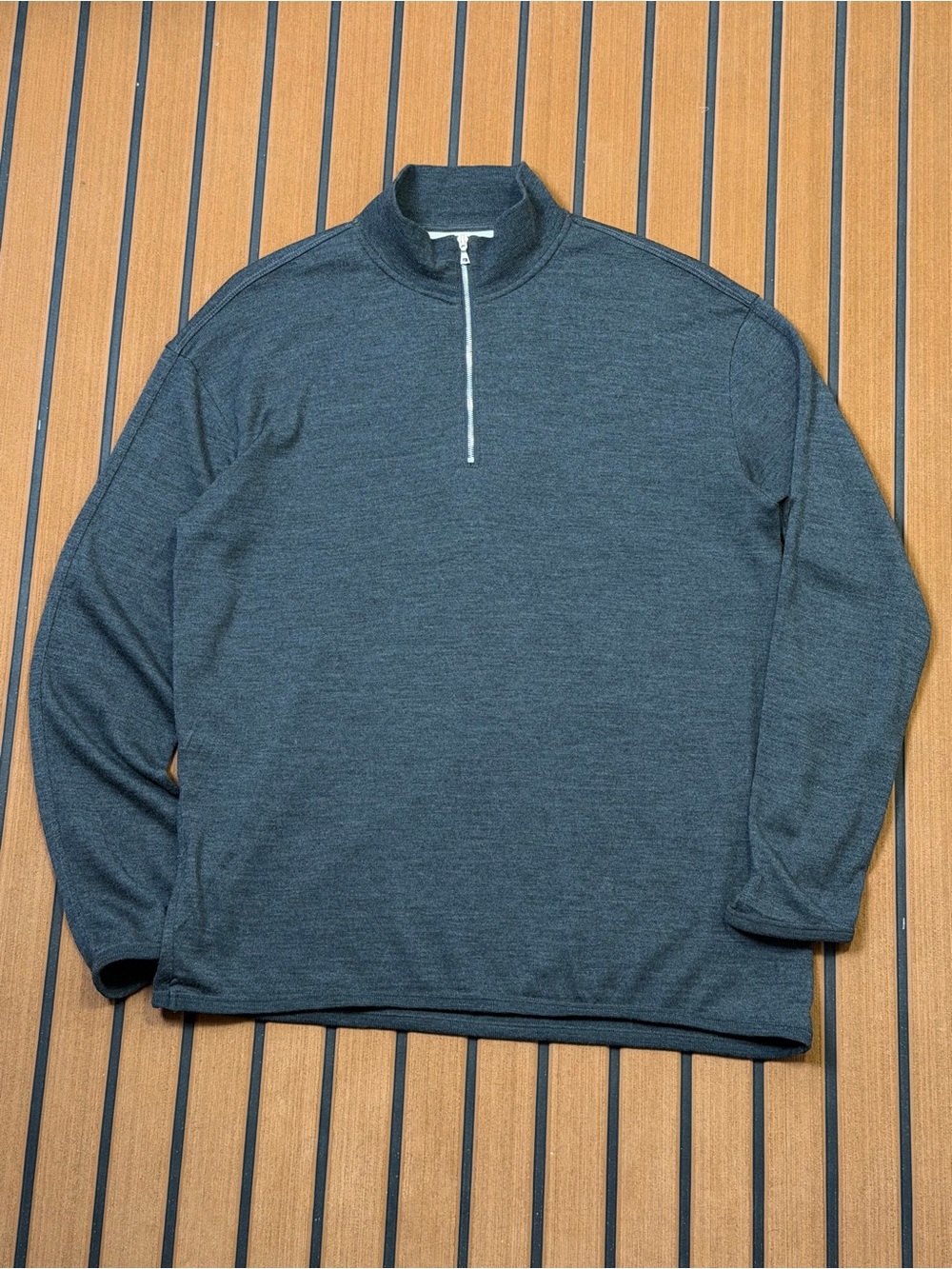 Icebreaker Merino Wool Lightweight Half Zip Knit Sweater Mens Small Gray Outdoor